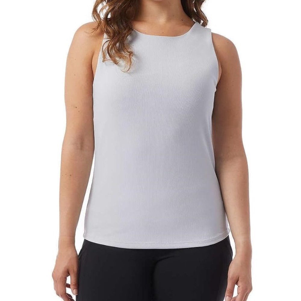 NWT 32 Degrees Cool Women's Tank Top Built In Bra Pearl Blue M-L $65 11HL375